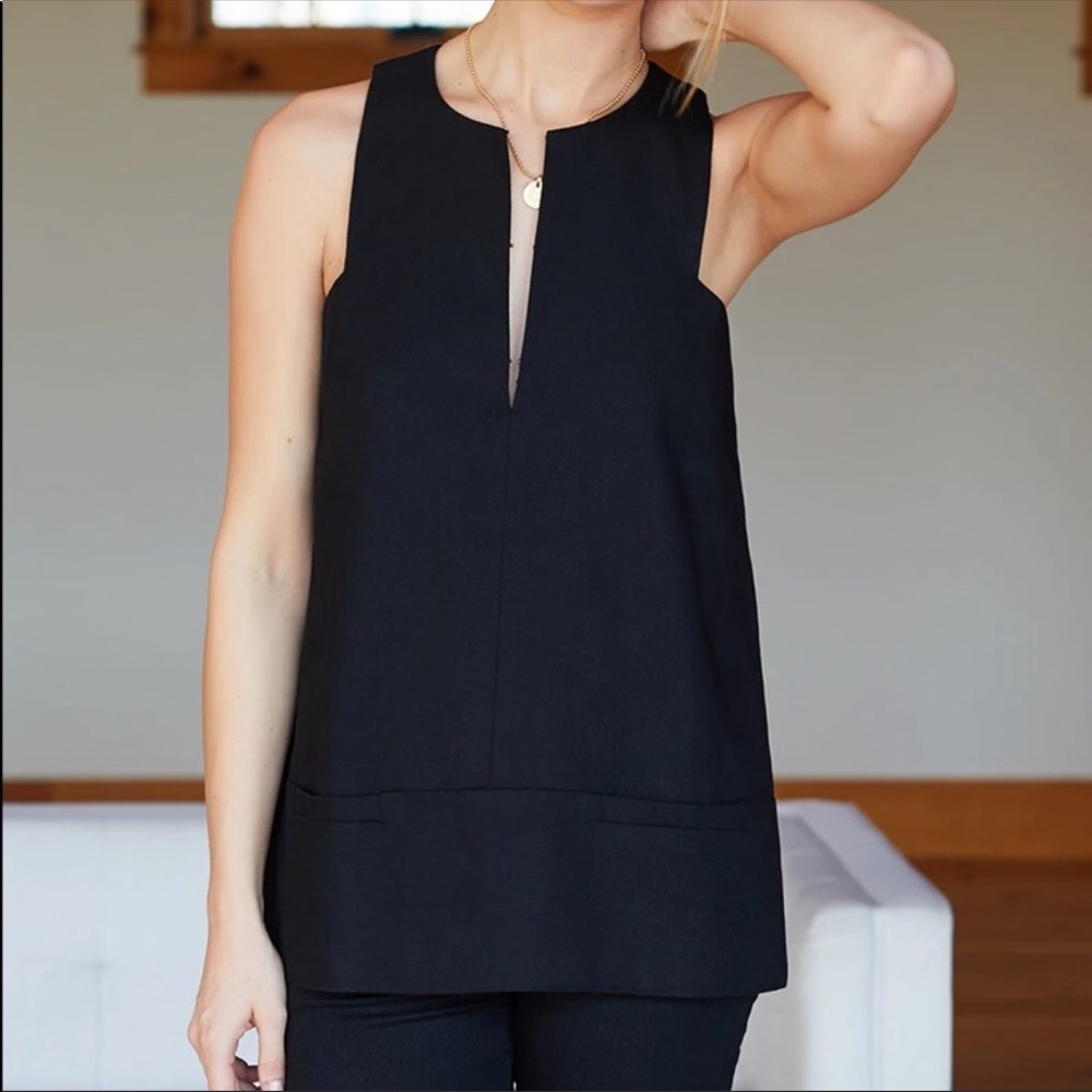 Emerson Fry A Line Mod Top Black Small S Cotton